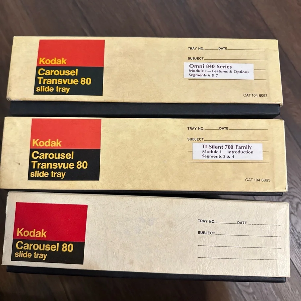 Kodak Carousel Transvue 80 Slide Tray Lot of 3 (1 black , 2 gray), Original Box